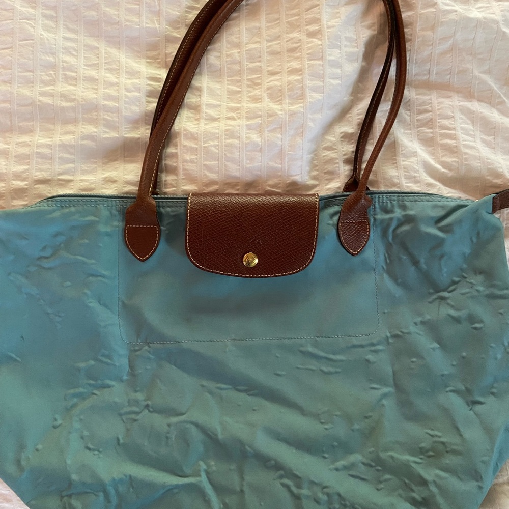 Longchamp Le Pliage large shopping bag light blue